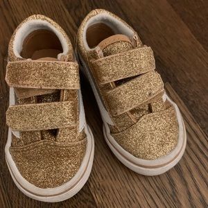 Gold Sparkle Vans Toddler sz 4